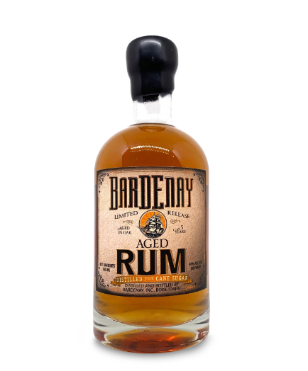 Aged rum bottle