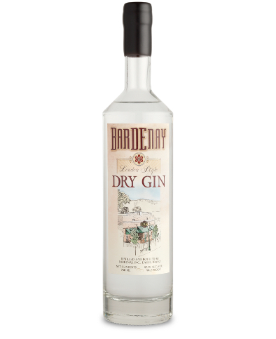 Dry gin bottle