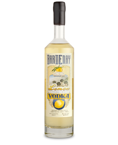 Lemon vodka bottle